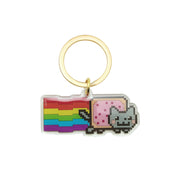 Nyan Cat Keychain - Rainbow Cat Meme Acrylic Keychain
